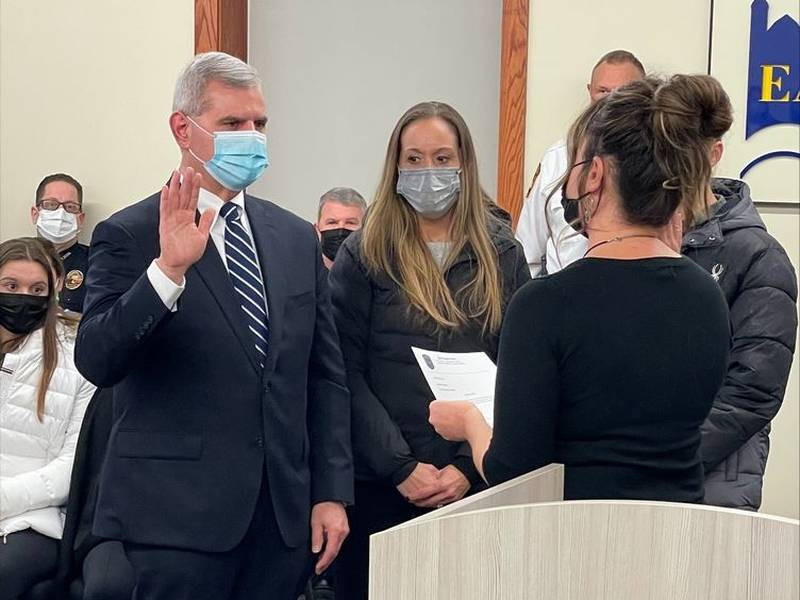 James Kruger, who most recently served as Oak Brook's police chief, was sworn in as police chief in East Dundee on Monday, Feb. 7, 2022.