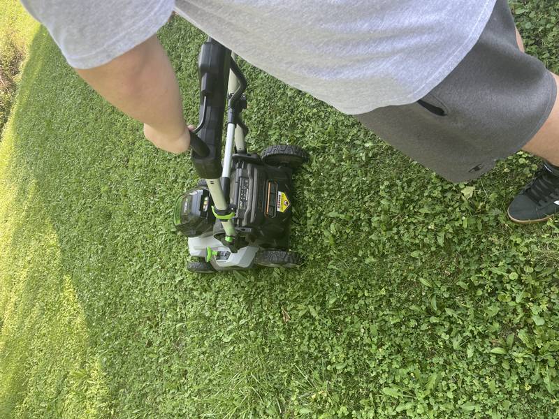 Using electric lawn mower