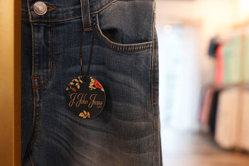 Jennifer Joho makes designer jeans for her shop J.Joho Boutique in downtown Plainfield. Friday, July 15, 2022 in Plainfield.
