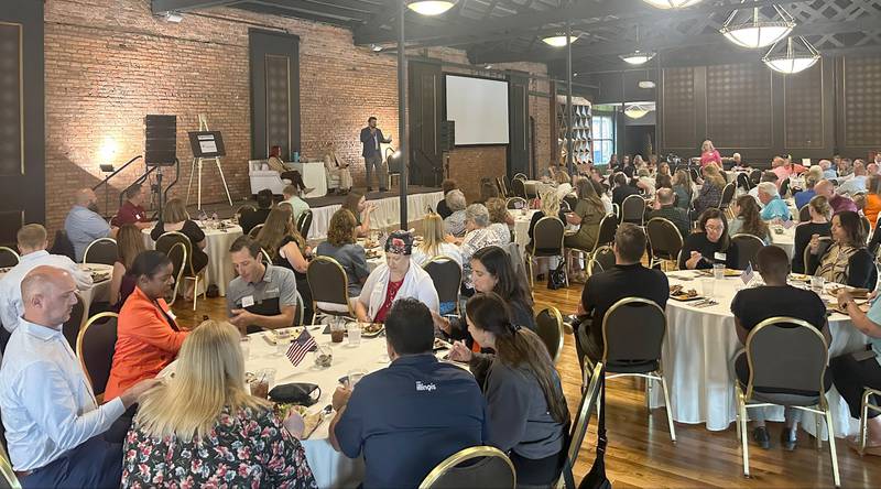 Over a hundred people attended the Illinois Valley Area Chamber of Commerce Legislative Luncheon on Wednesday, July 30, 2025 at the Auditorium Ballroom in La Salle. The luncheon gave IVAC members an opportunity to ask questions to the legislators.