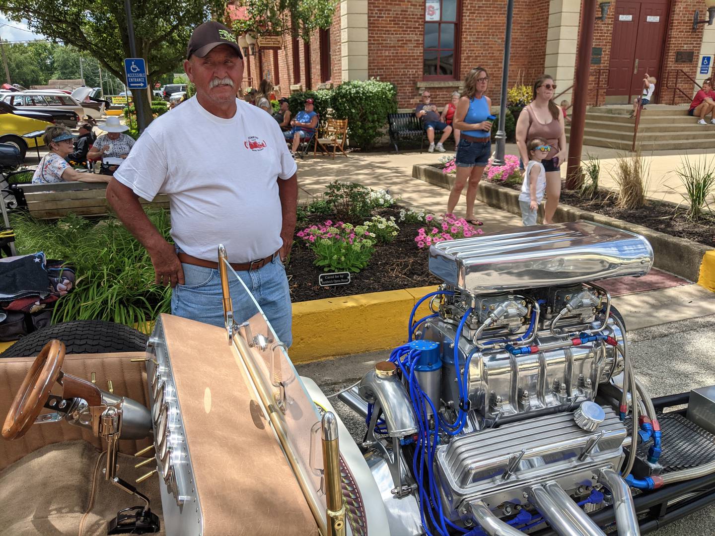 Neil Hambly of Yorkville participated in the Sandwich Fire Protection District’s eighth annual “Blaze in the City” car and bike show with his 1925 Ford Model T Dragster.