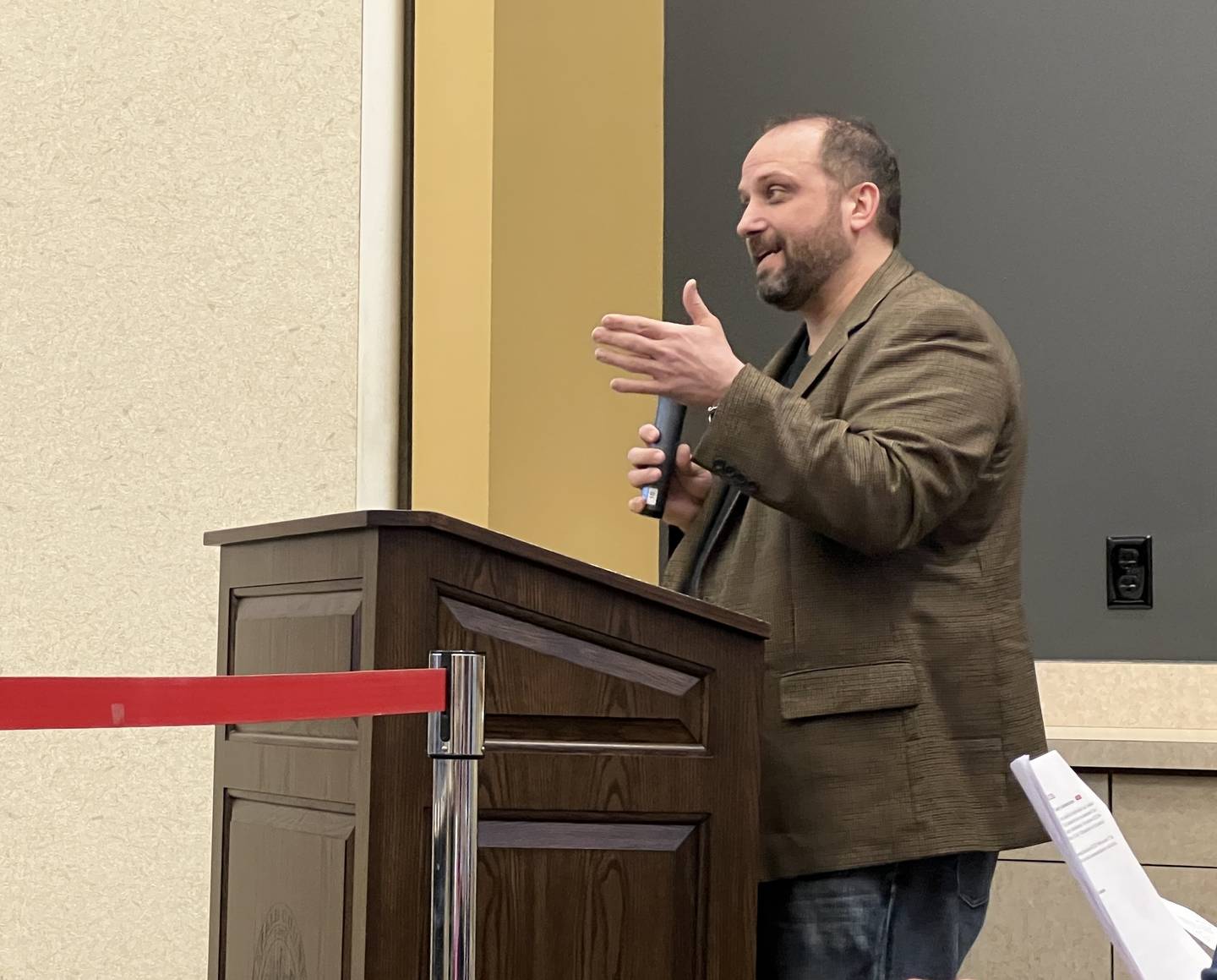 Former DeKalb County Board member Anthony Cvek told the board on June 18, 2025, that he would advice against hiring Corey Rheinecker until the public had more time to learn about him.