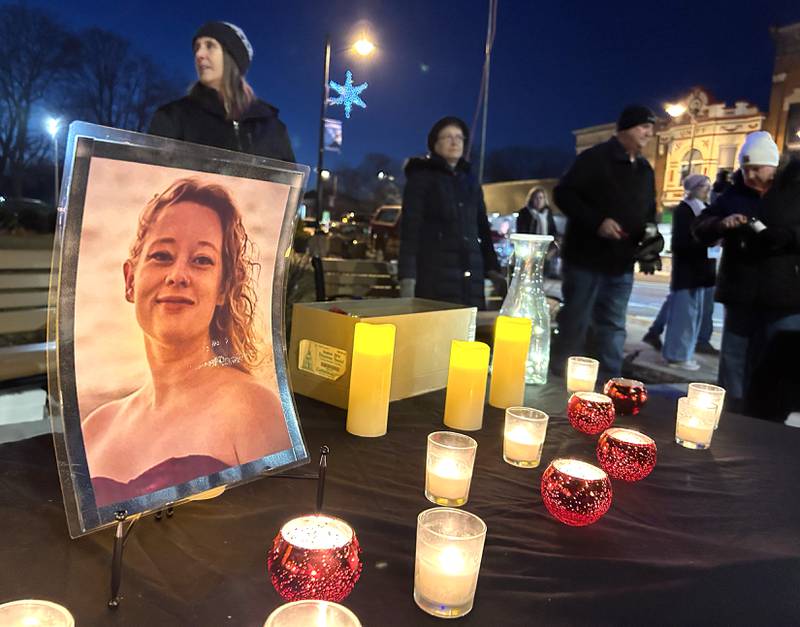 A candlelight vigil was held Friday, Jan. 9, 2026 on one corner of the Ogle County Courthouse square in Oregon for Renee Nicole Good, the Minnesota woman who was shot and killed during an Immigration and Customs Enforcement (ICE) operation Jan. 7 in Minneapolis. Approximately 100 people attended the Oregon event that was organized by Indivisible of Ogle County.