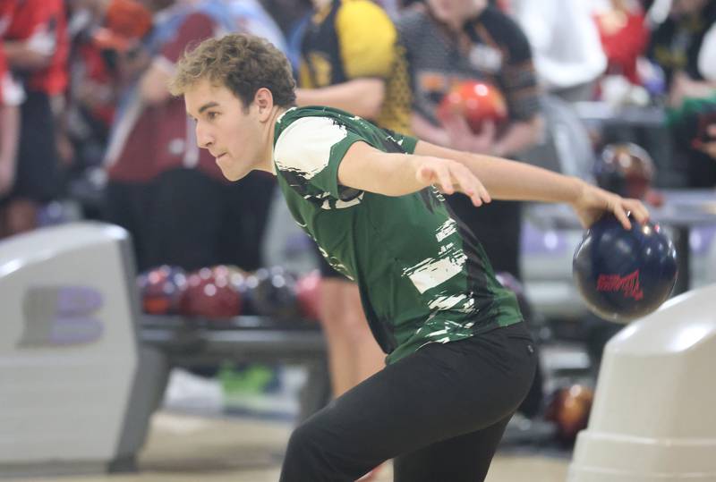 St. Bede's Ryan Soliman, bowls on Friday, Jan. 16, 2026 at the Illinois Valley Super Bowl in Peru.