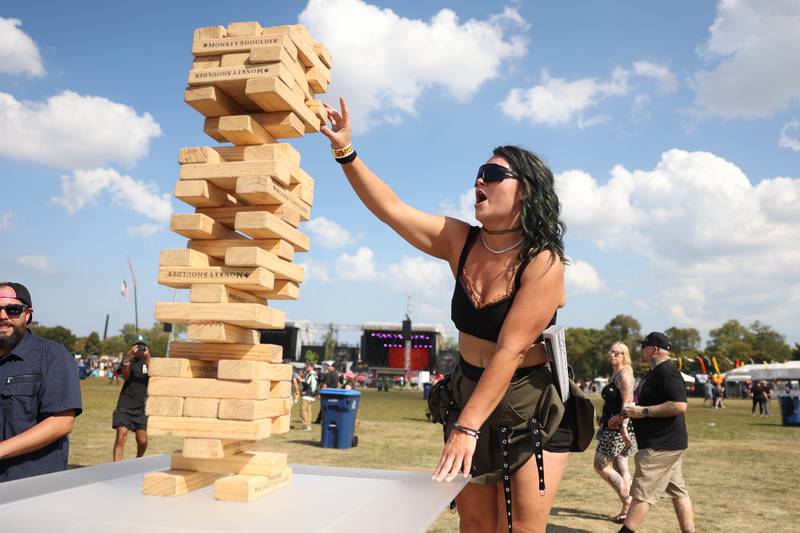 Jess Penney, from Appleton Wisconsin, plays Jenna at Riot Fest on Friday, Sept. 20, 2024 in Chicago.