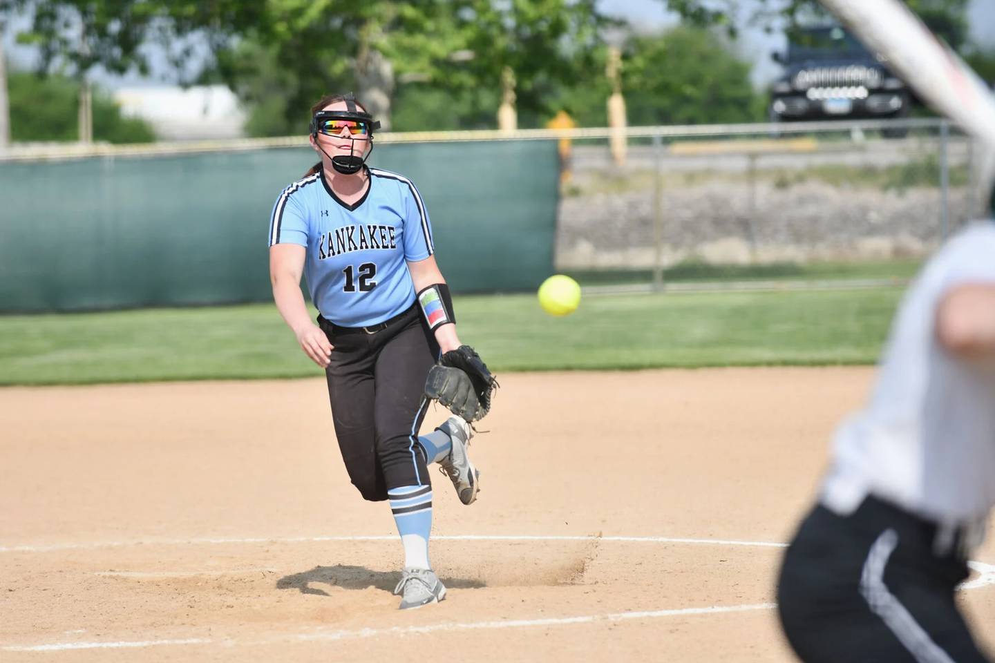 Kankakee's Madison James releases a pitch during the Kays' 5-4 loss to Providence Catholic in the IHSA Class 3A Regional semifinals on May 24, 2023.