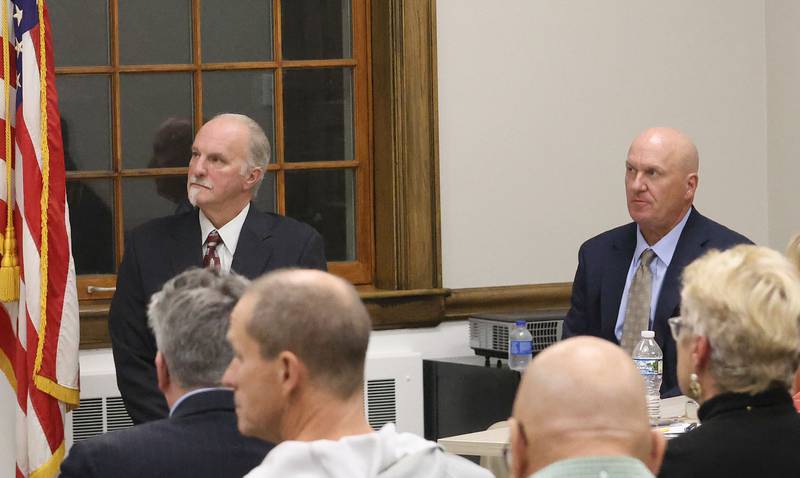 Bureau County Sheriff candidates Edward "Ed" Jauch,  and Princeton Police Chief Tom Kammerer attend a meet and greet on Tuesday, Nov. 18, 2025 at the Prouty Building in Princeton.  Jauch announced his bid in May 2025. He has 34 years of law enforcement experience.