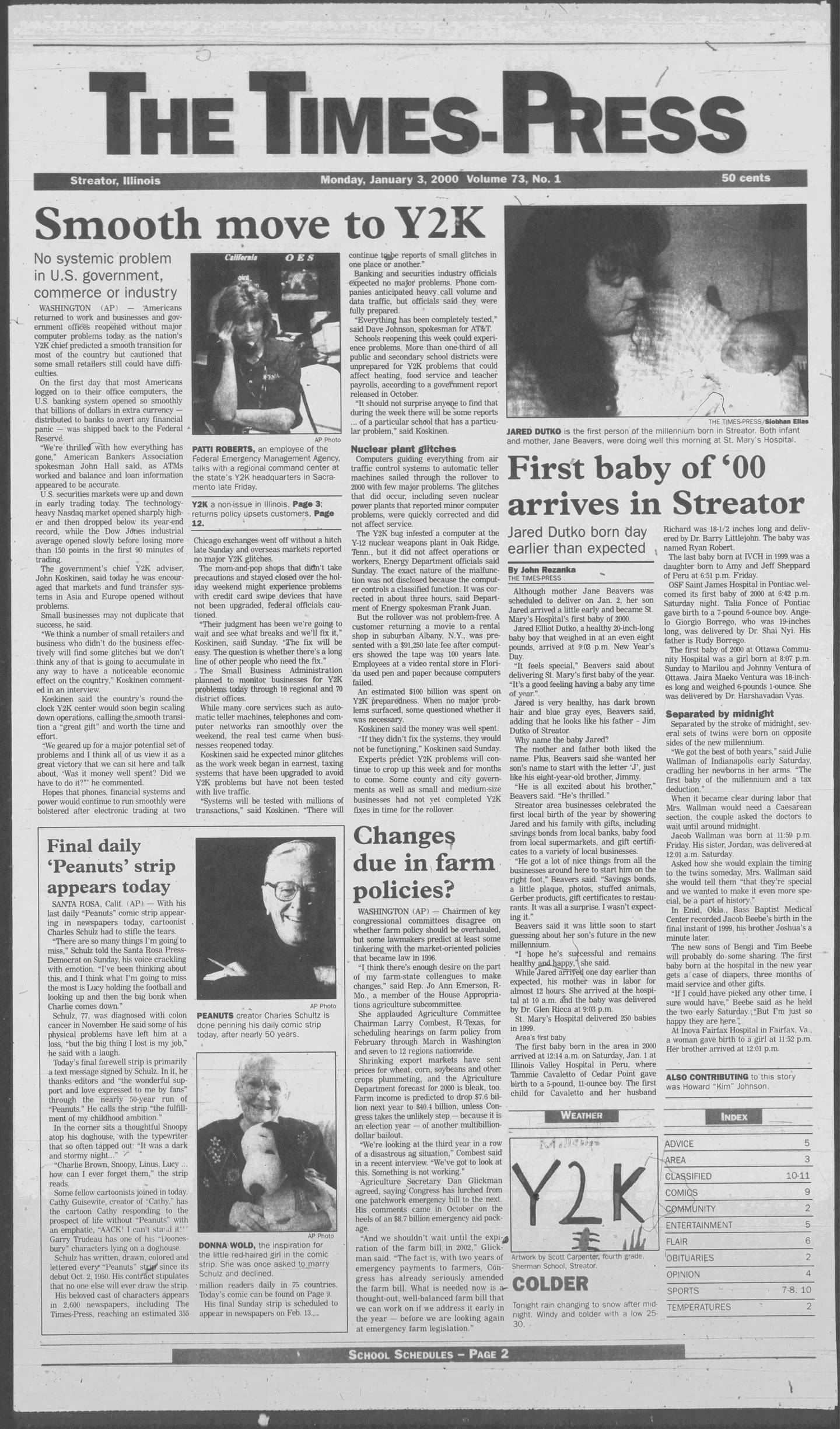 The Times-Press on Jan. 3, 2000.