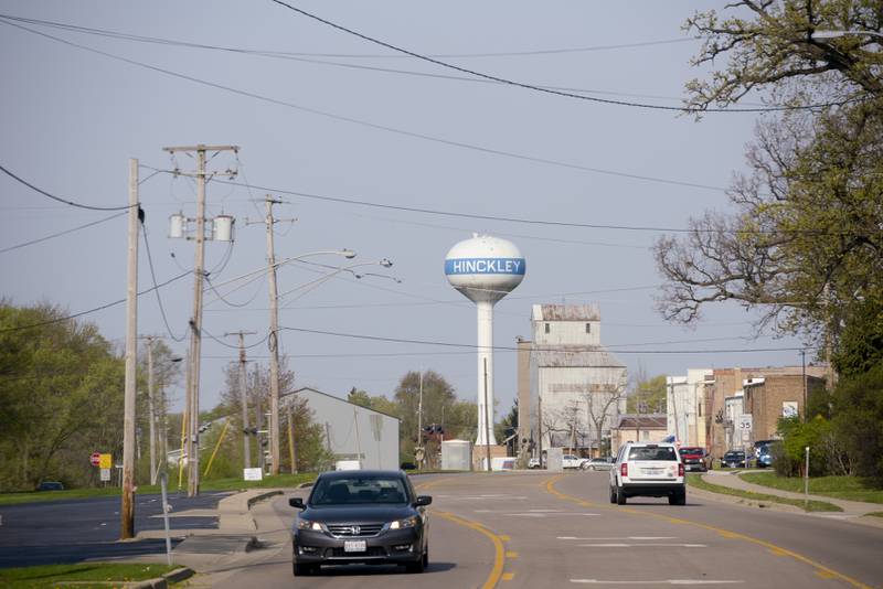 Downtown historical Hinckley, IL along Route 30 on Tuesday, April 27, 2021.
