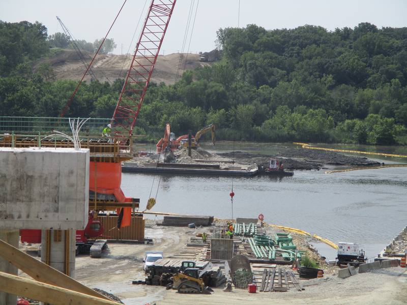Construction activity at the future Houbolt Road bridge in Joliet seen on Tuesday, July 20, 2021.