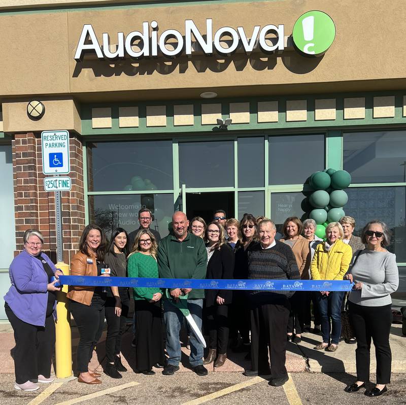The Batavia Chamber of Commerce celebrating AudioNova Batavia's new location