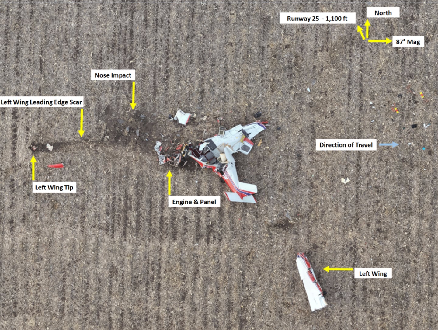 This image is a diagram of the fatal airplane crash that happened March 20 near Rock Falls.