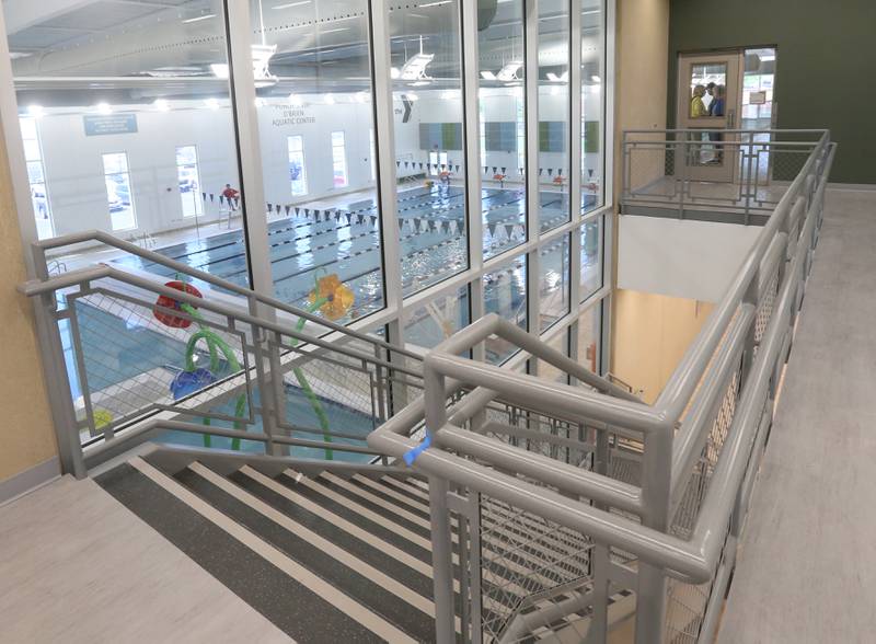 A view of the main staircase "backbone" area inside the YMCA on Monday, May 6, 2024 in Ottawa.