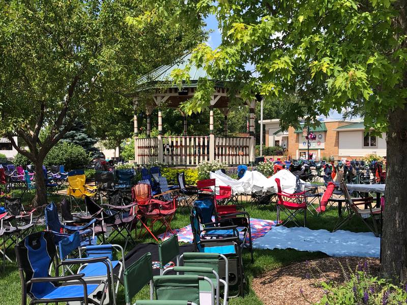 The gazebo at Huntley Square photographed August 1, 2023.