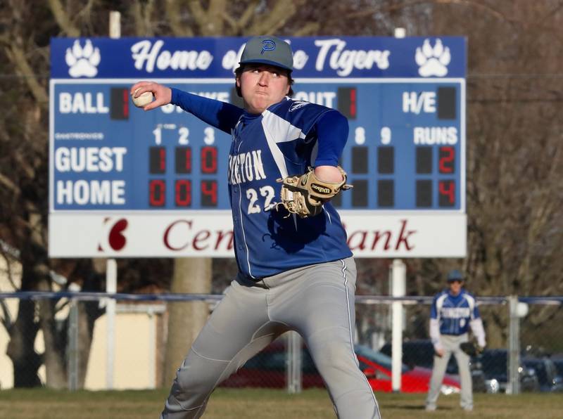 Princeton junior Jordan Reinhardt delivers a pitch on Thursday, March 21 at Prather Field.