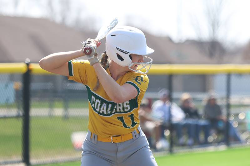 Coal City’s Calleigh Hamilton bats against Wilmington on Monday, March 30, 2026 in Coal City.
