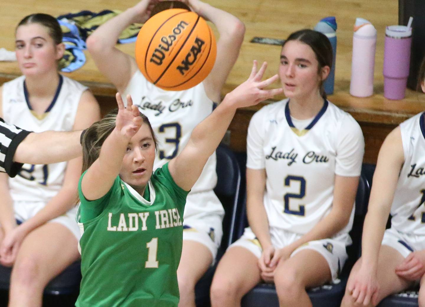 Seneca's Alyssa Zellers shoots a jump shot against Marquette on Thursday, Dec. 5, 2024 in Bader Gym at Marquette High School.