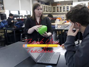 Former Fermilab engineer ‘thrives’ on sharing passion for science with Huntley students