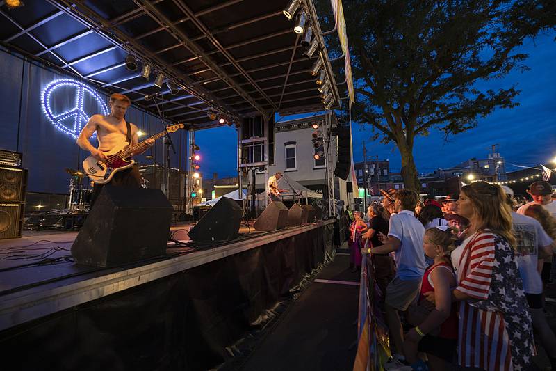 The Funky Monks, a Red Hot Chili Peppers tribute band, anchors the Petunia Fest main stage Thursday, July 4, 2024.