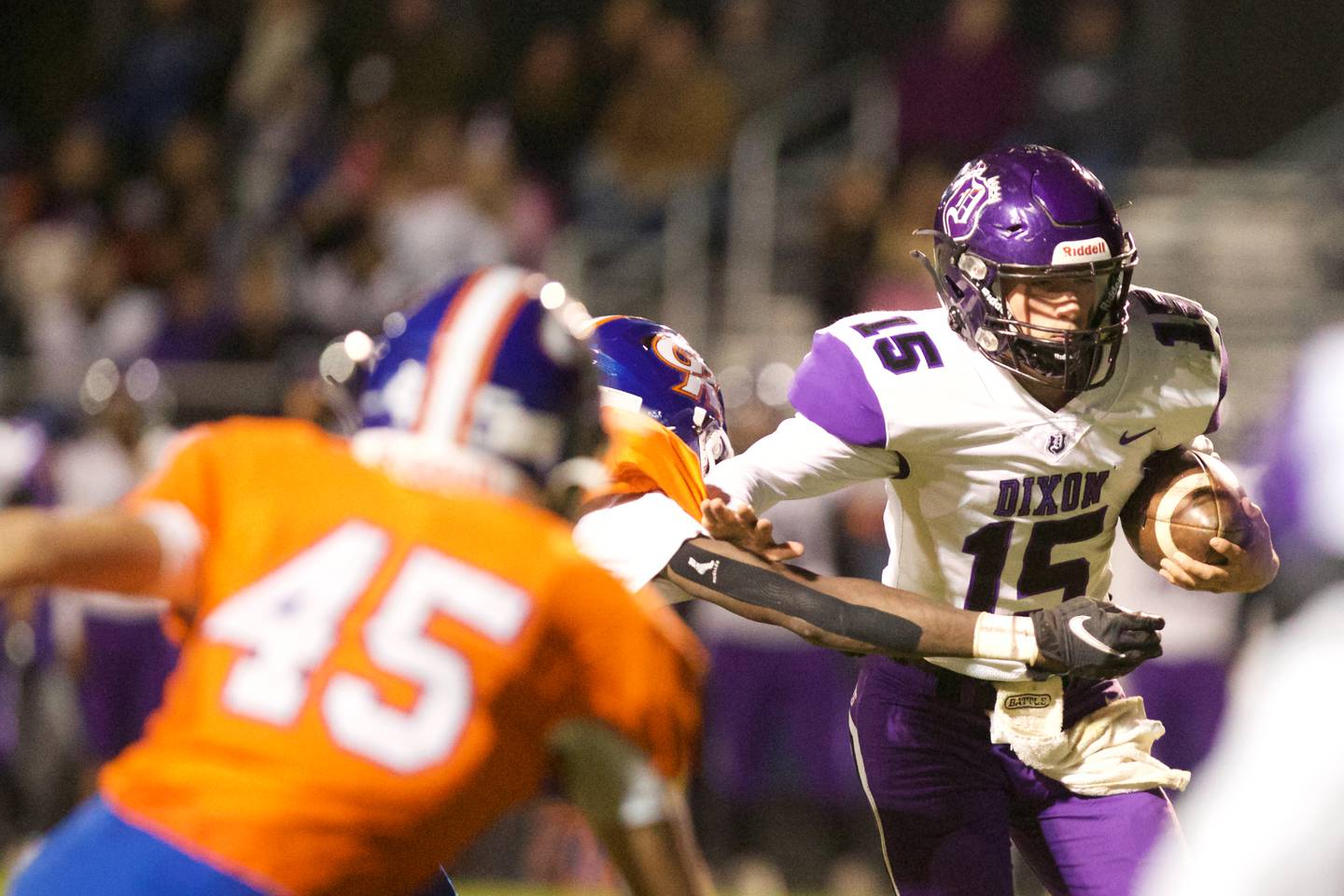 Dixon's Tyler Shaner carries the ball for a gain against Genoa- Kingston on Friday Oct.7,2022 in Genoa.