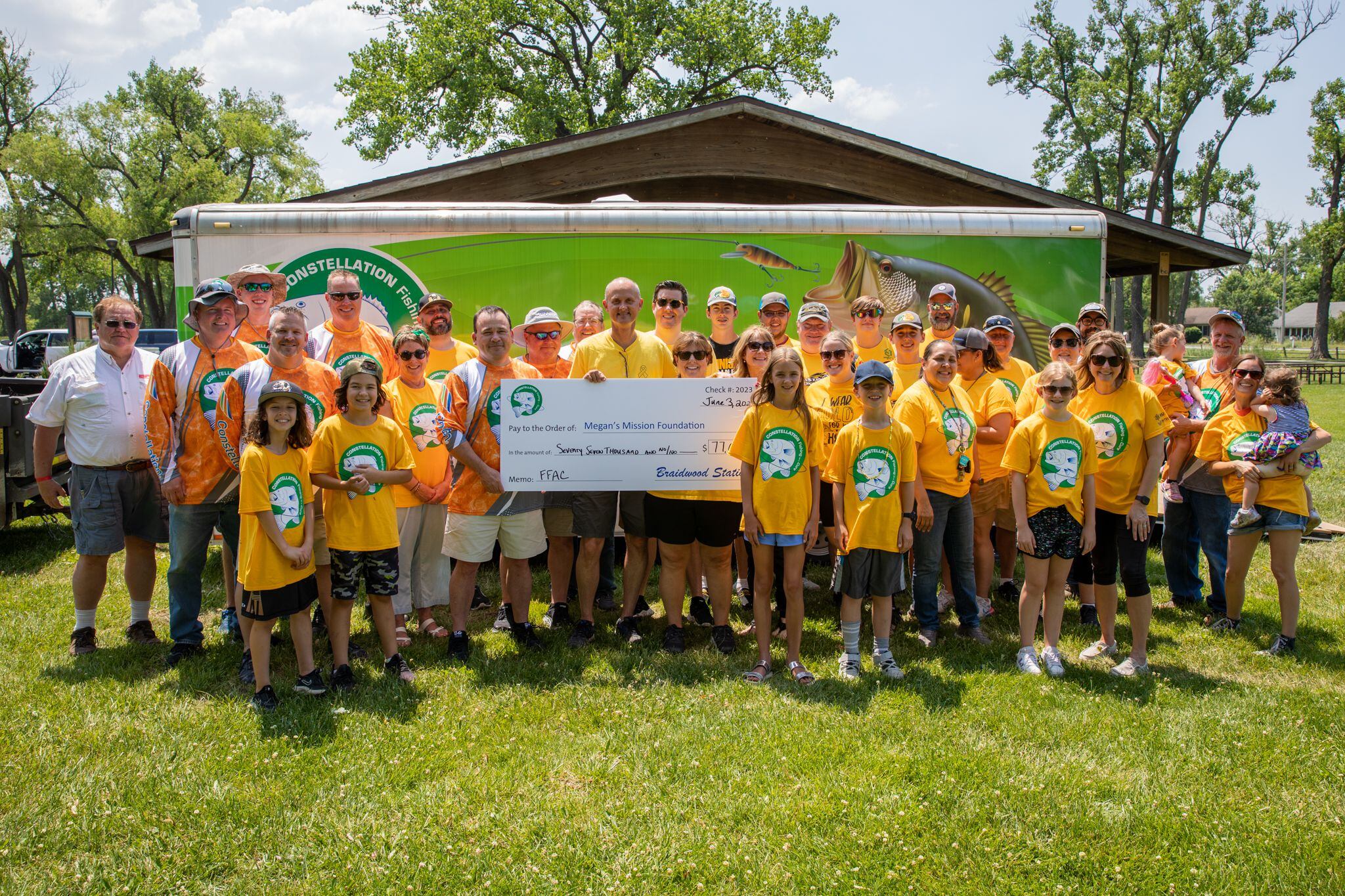 Participants celebrate $77,000 donated to the Megan's Mission Foundation.