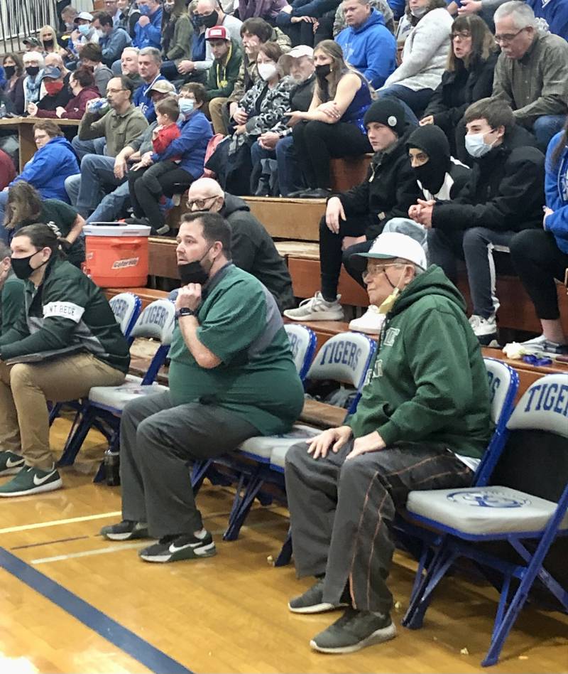 St. Bede coach Brian Hanson was joined on the Bruins' bench Friday night at Princeton by his dad, Willie, a standout player in his day at Mendota.