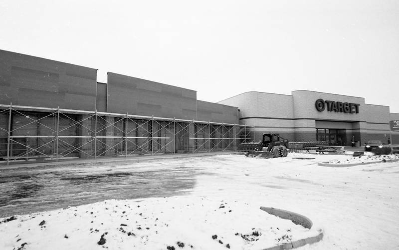 Buildings being built next to DeKalb's Target that will become 2451-2453 Sycamore Road, January 2000.