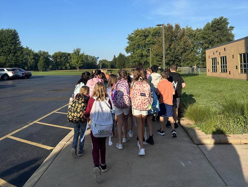 Students arrived at Putnam County Primary School in Granville donned in new backpacks and school supplies.