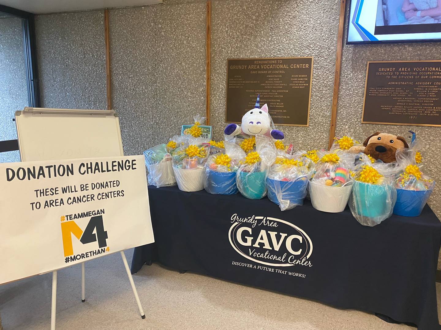 Baskets made by students at GAVC will be donated to local cancer centers