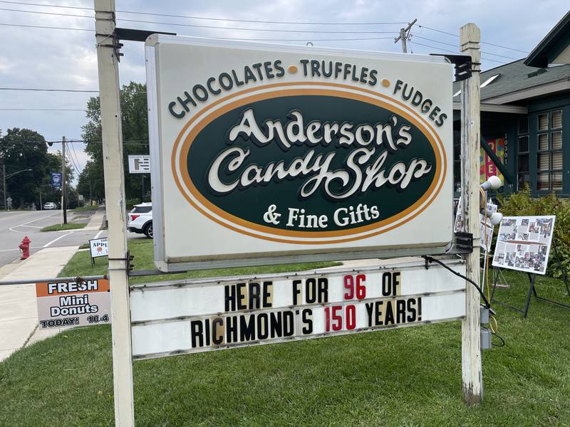 Anderson's Candy Shop and Fine Gifts, pictured on Saturday, Sept. 17, 2022, in downtown Richmond. Anderson's Candy helped celebrate Richmond's 150th anniversary, having been apart of the town for almost 100 years.