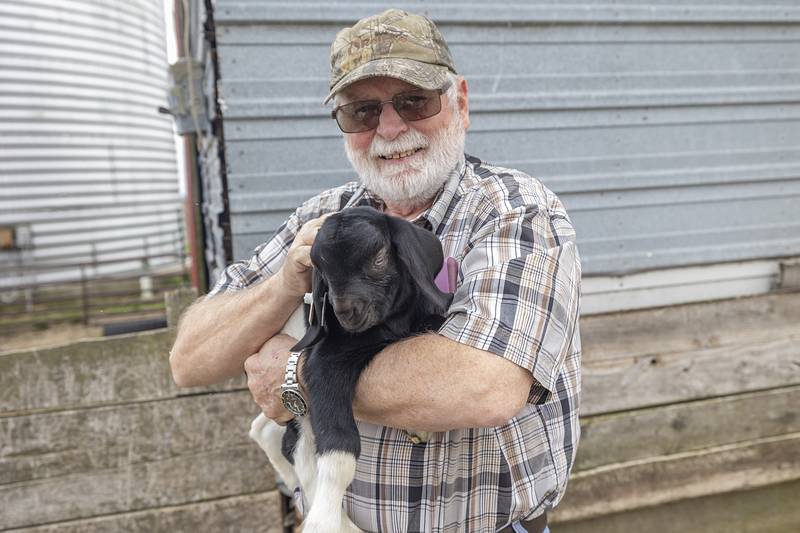 Gordon Kelm of Tampico raises goats along with his volunteer time.