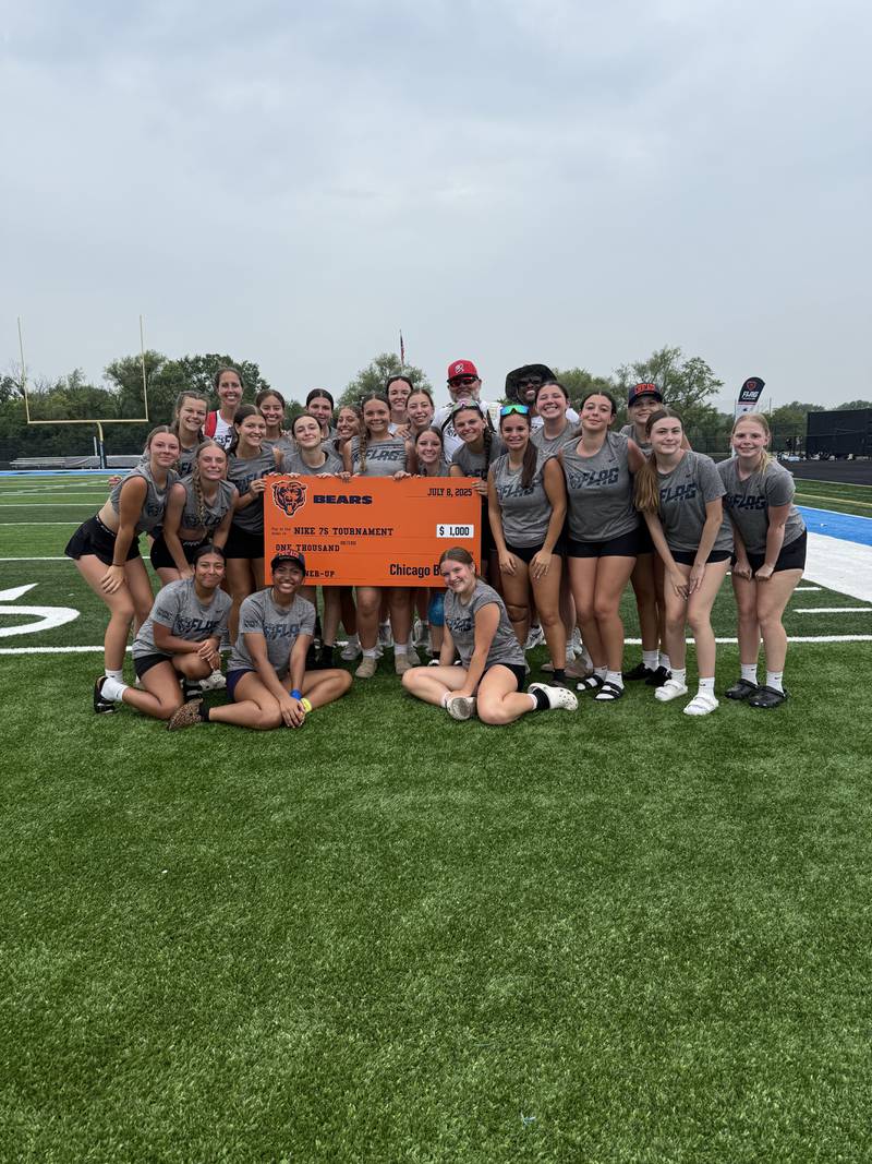 The Bradley-Bourbonnais girls flag football team finished second at the Chicago Bears' 16-team Nike 7s challenge at Willowbrook High School Monday and Tuesday, July 7 and 8, 2025.