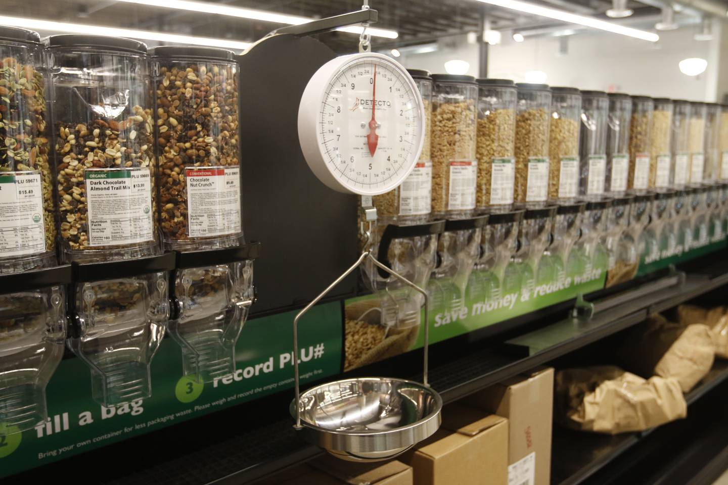 Bulk foods for sale at the Food Shed, McHenry County's first co-op grocery store, on Friday, May 10, 2024, The he store opens on May 15.