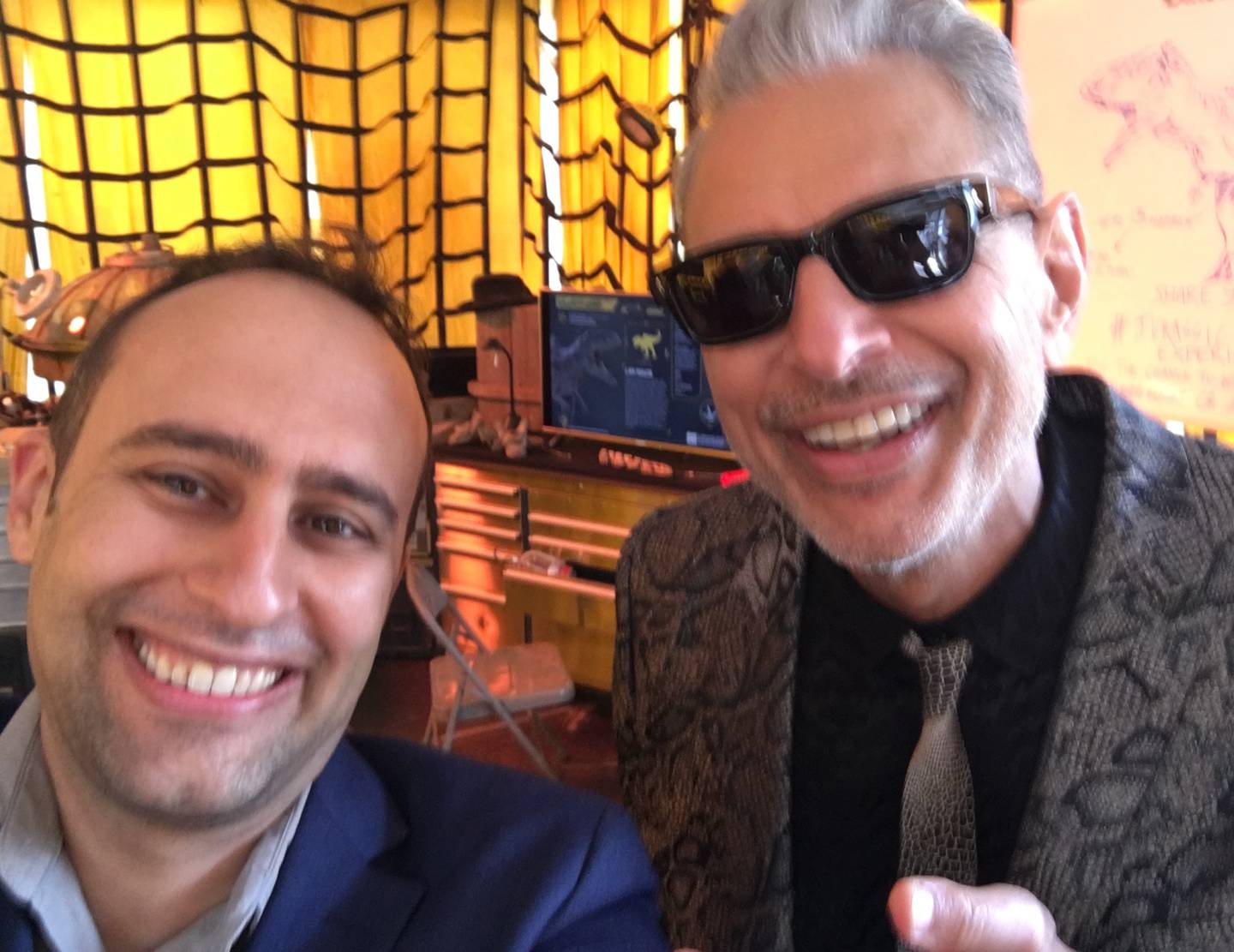Ottawa native Steve Brusatte poses with "Jurassic World: Dominion" star Jeff Goldblum.