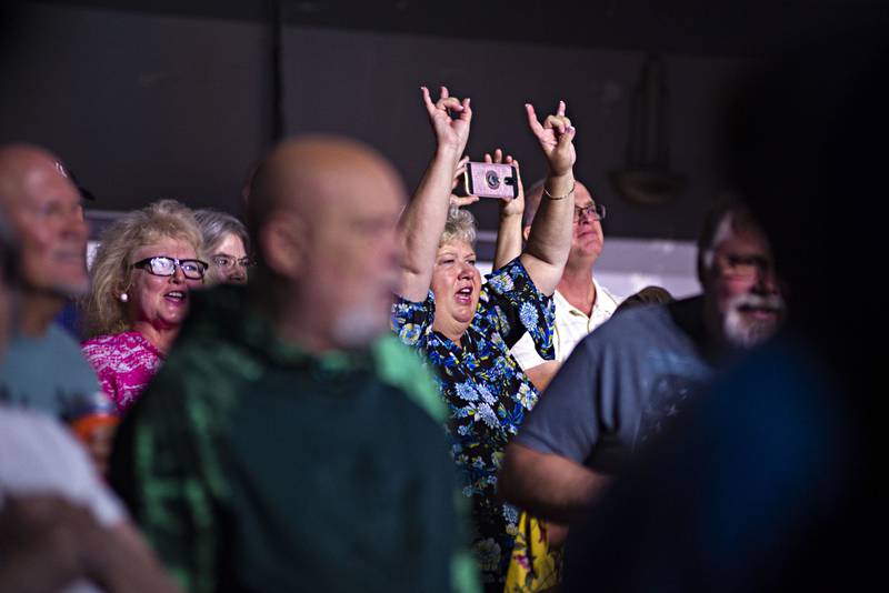 Fans get into the action Friday, Aug. 19, 2022 with band Double Vision.