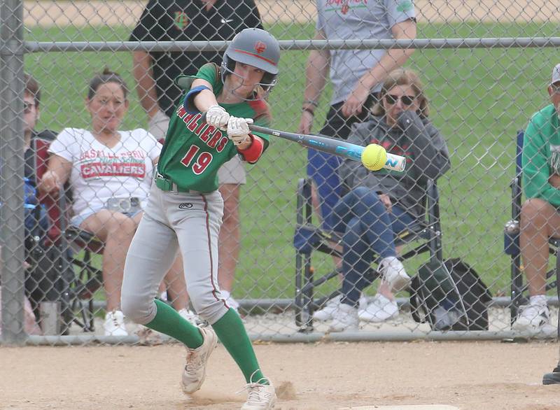 L-P's Lydia Steinbach makes contact with the ball against Ottawa on Wednesday, May 7, 2025 at Ottawa High School.