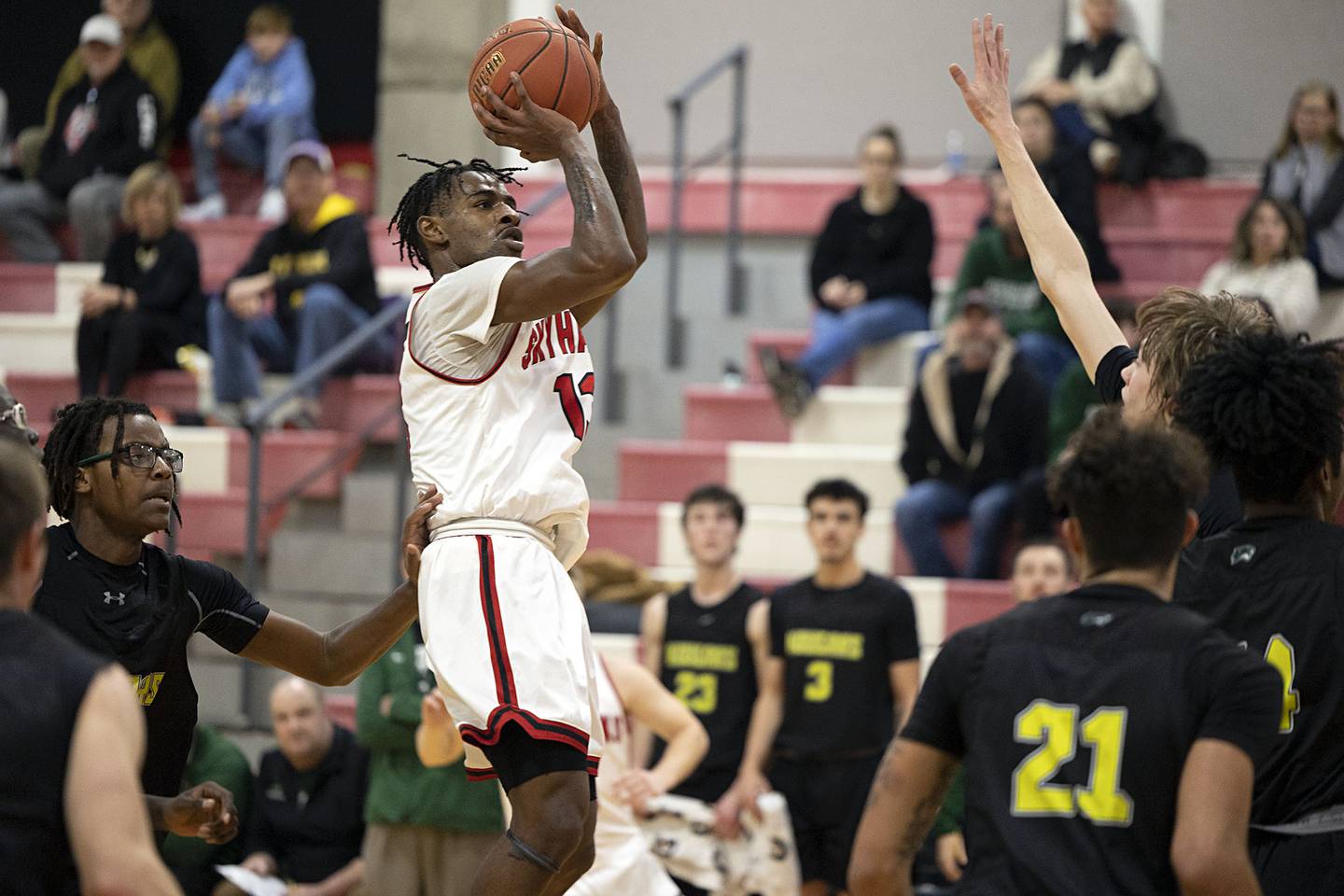 SVCC’s Devares Whitaker puts up a shot against Kishwaukee Thursday, Jan. 12, 2023.