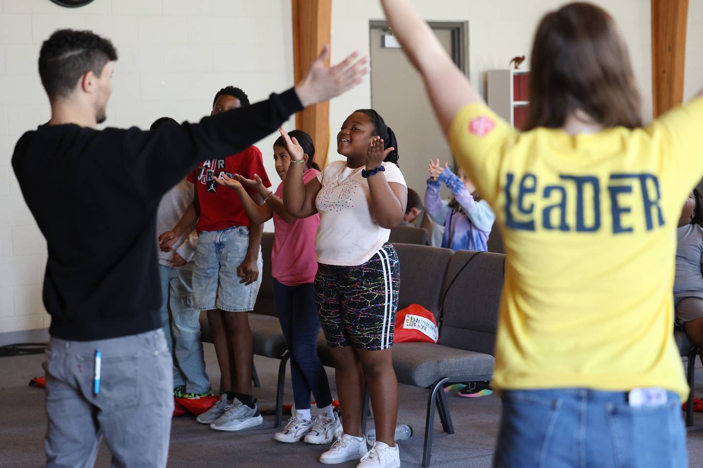 Children sing along to a song as they participate in summer camp at The Salvation Army in Kankakee on Tuesday, June 10, 2025. Along with the summer camp, The Salvation Army provides other youth programs as well as a free after school program with homework help. Currently, the location is unable to offer its showers and laundry program due to a lack of volunteers.