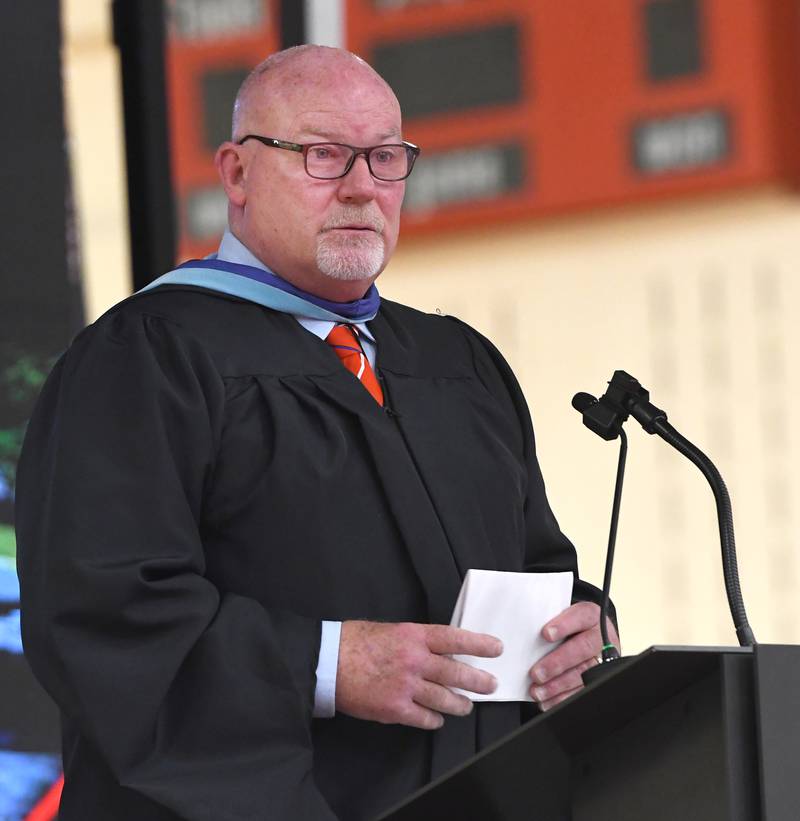 Oregon High School Assistant Principal  Kip Crandall gave the commencement address during the Class of 2026 commencement ceremony on Sunday, May 24, 2026.