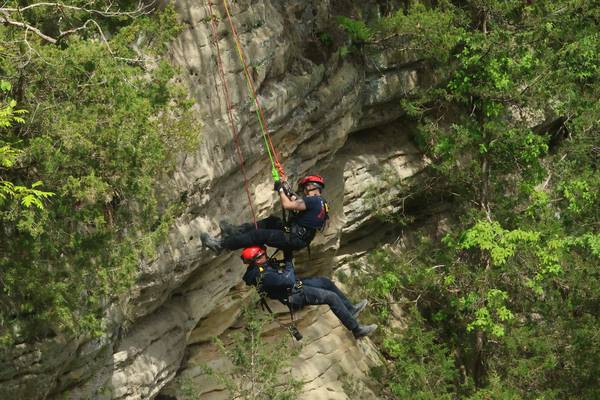 Photos: On belay! Illinois Valley firefighters learn rope rescue training at Starved Rock State Park