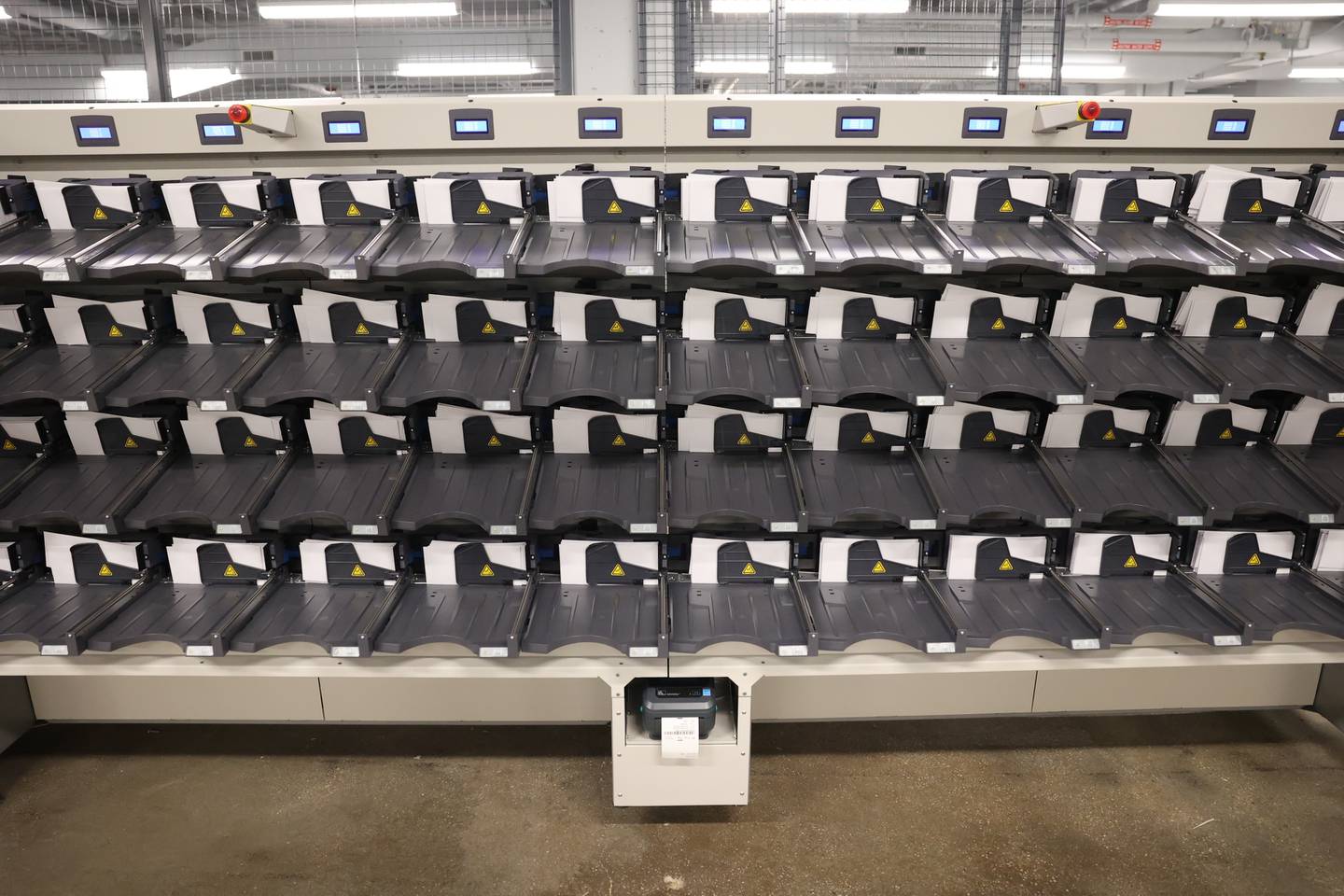 The Vantage sorter is capable of sorting over 2,500 ballots in an hour currently stored in the Will County Office Building. Monday, Mar. 8, 2022, in Joliet.