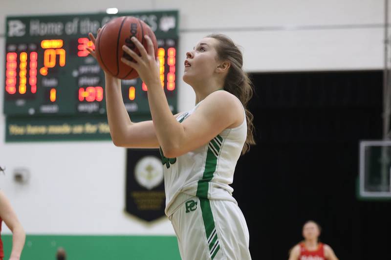 Providence’s Taylor Healy goes in for the shot against Mother McAuley on Monday, Jan. 8th, 2024 in New Lenox.