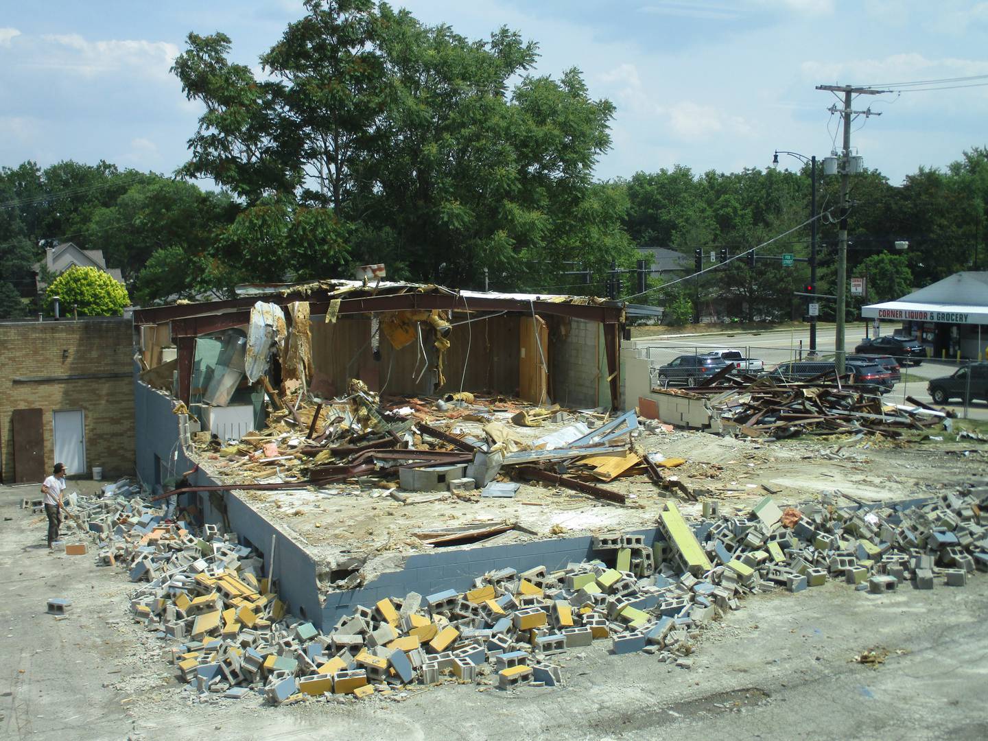 The demolition site is seen here on June 22, 2023 from the second floor of the Kendall County Office Building.