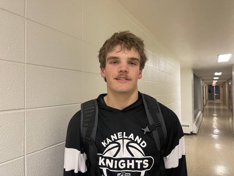 Kaneland senior Parker Violett following the Knights' 50-35 win over Marmion on Saturday. Photo by Jake Bartelson.