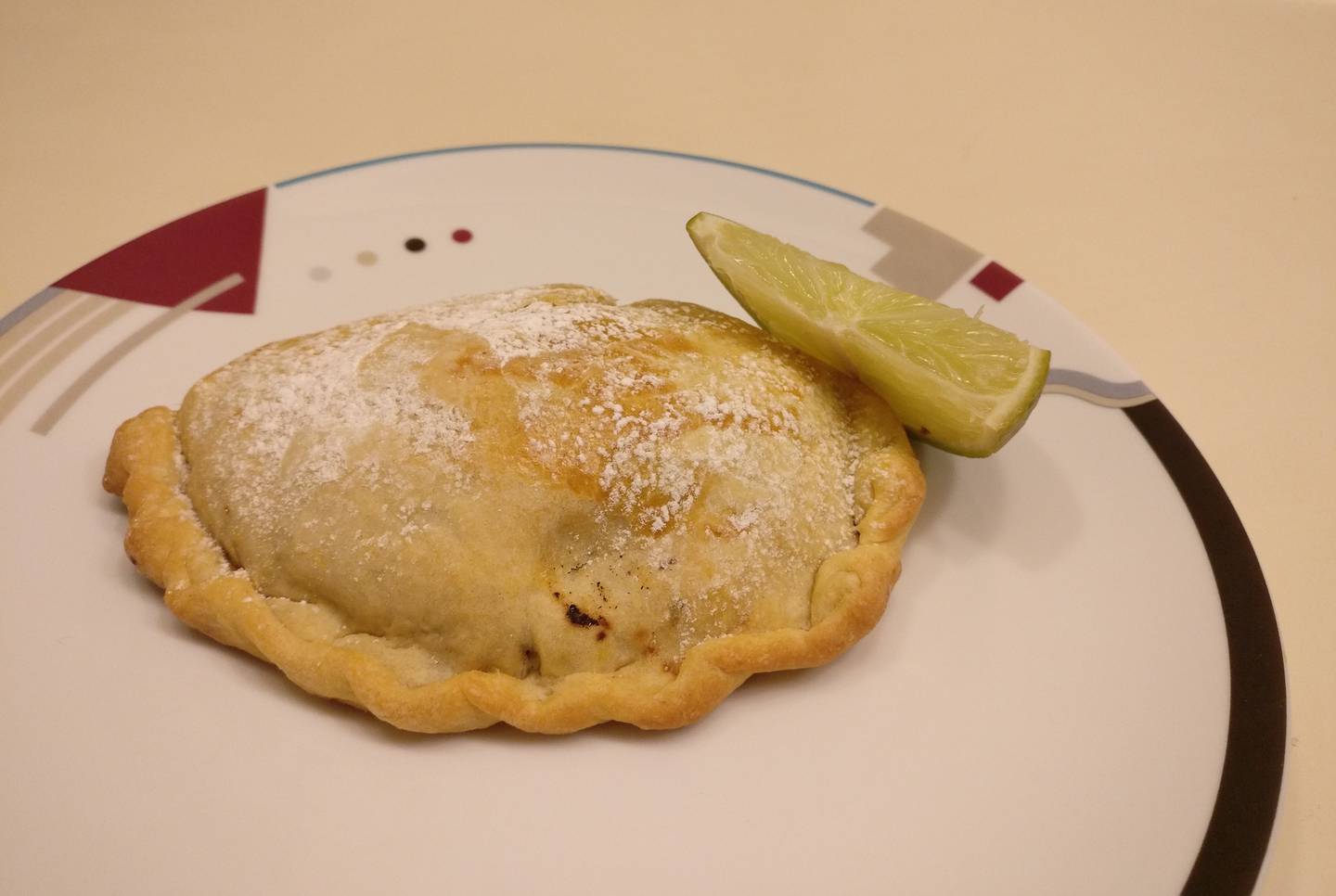 Beef empanada from Peru Caters at the Dream Hall in Elgin.