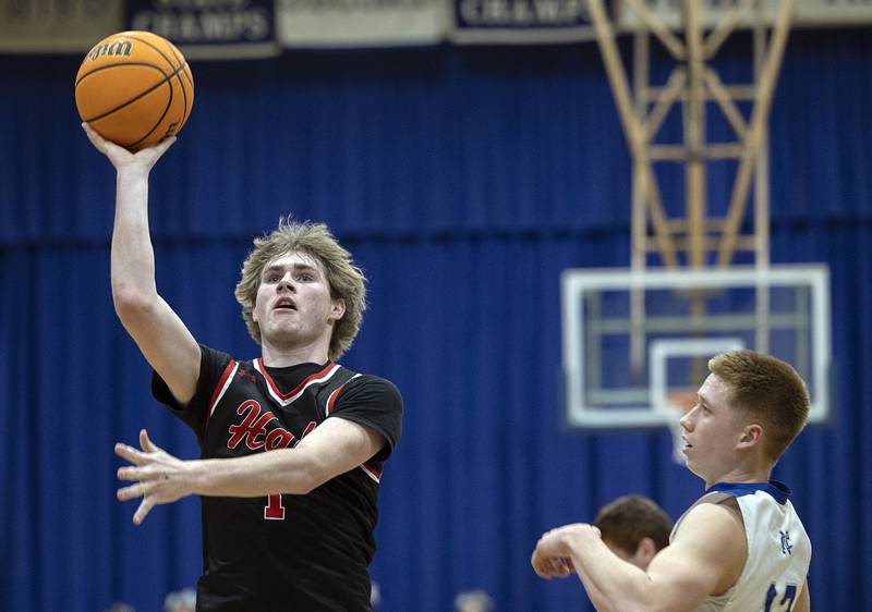 Hall’s Wyatt West puts up a shot against Newman Friday, Jan. 17, 2025 at Newman High School.