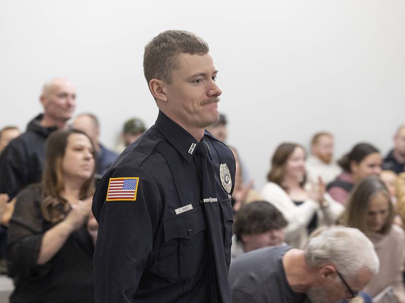 Dixon police officer honored Monday for his life-saving actions after vehicle crashed into house, gas line