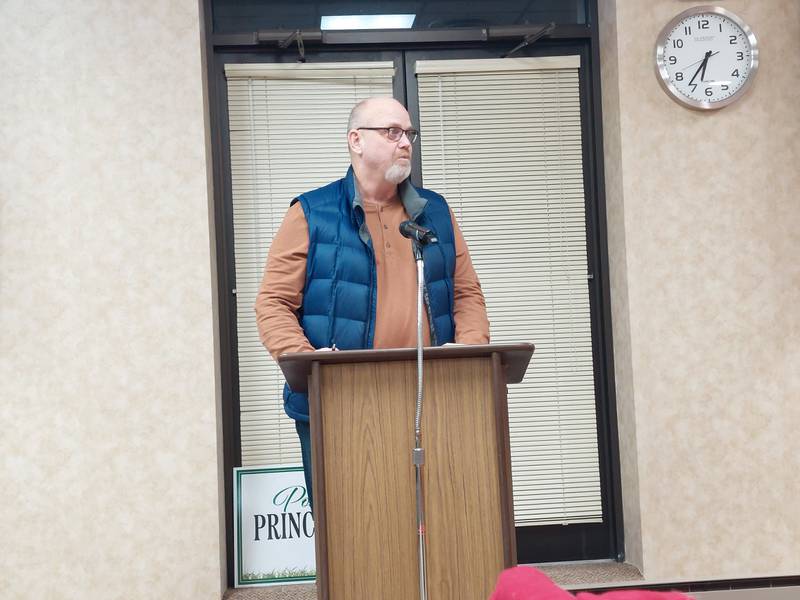 Superintendent of Streets/Sanitation Quint Quiram speaks to the Princeton City Council on Tuesday, Jan. 2, 2024, on the past year and what's ahead for the department.