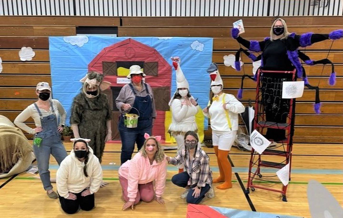 Troy Cronin Elementary School staff put on a play for their students when they revealed their special book, “Charlotte’s Web" in 2022.Troy Community School District 30-C elementary schools participated in “One School, One Book” this year.