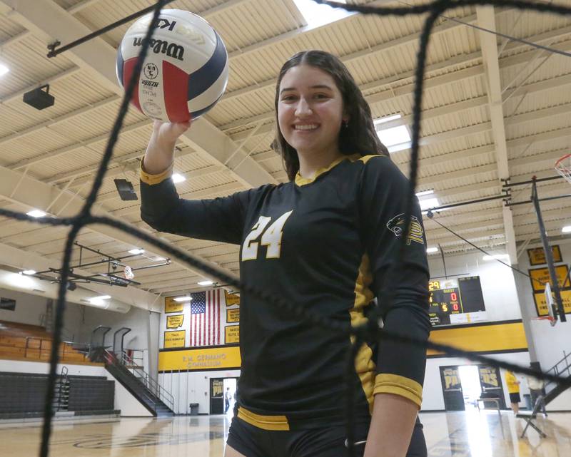 Putnam County senior Maggie Richetta is the 2023 NewsTribune volleyball player of the year on Friday, Nov. 10, 2023 in RM Germano Gymnasium.